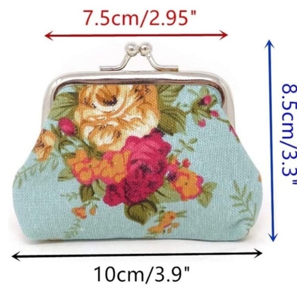 Victorian Rose Change Purse Bag French Kiss Clasp Storage Needlepoint Vibe Pink - Picture 7 of 12